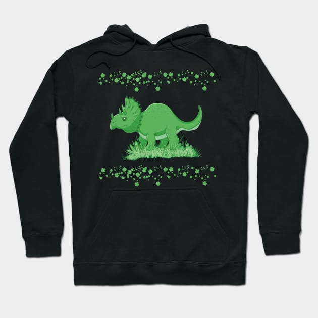 Shamrock dino st patricks day Hoodie by Xatutik-Art